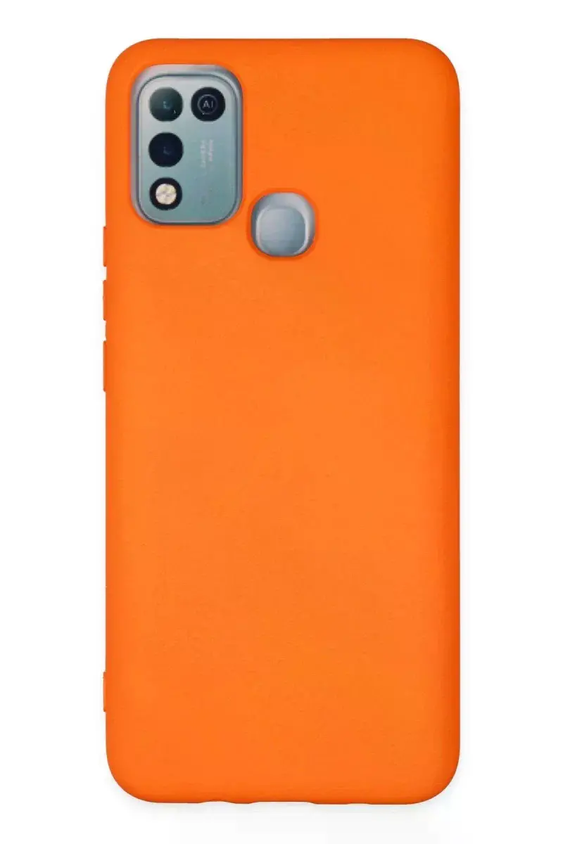 İnfinix Hot 10 Play Kılıf Nano içi Kadife Silikon - Turuncu