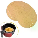 100 Adet Air Fryer Pişirme Kağıdı Tek Kullanımlık Hava Fritözü Yuvarlak Delikli Model-1