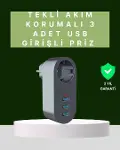 Termal Akım Korumalı 3 USB'li Güvenli Priz – Akıllı Akım Dengeleme-1