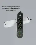 USB Yuvalı Anahtarlı Üçlü Priz 2 Metre Kablolu-4