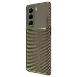 İnfinix Hot 50 4g Kılıf Auto Focus Karbon Kapak - Kahverengi-2