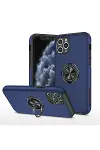 Apple iPhone 11 Pro Max Kılıf Elit Yüzüklü Kapak - Lacivert-1