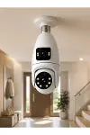 360° Ev İzleme Wi-Fi Çift Lens Akıllı Ampul Kamera-2