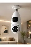 360° Ev İzleme Wi-Fi Çift Lens Akıllı Ampul Kamera-4