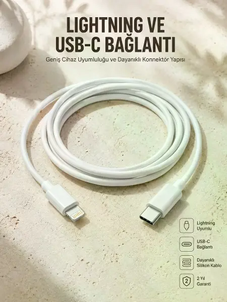 Type-C Ligtning 30W İOS Şarj Kablosu Hızlı Şarj Kablosu