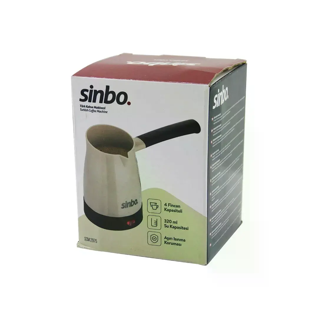 Sinbo SCM-2975 Elektrikli Cezve Pls.türk Kahve Makine Çelik Gizli REZİSTANS700W 4 Fincan - 320MLTAK-