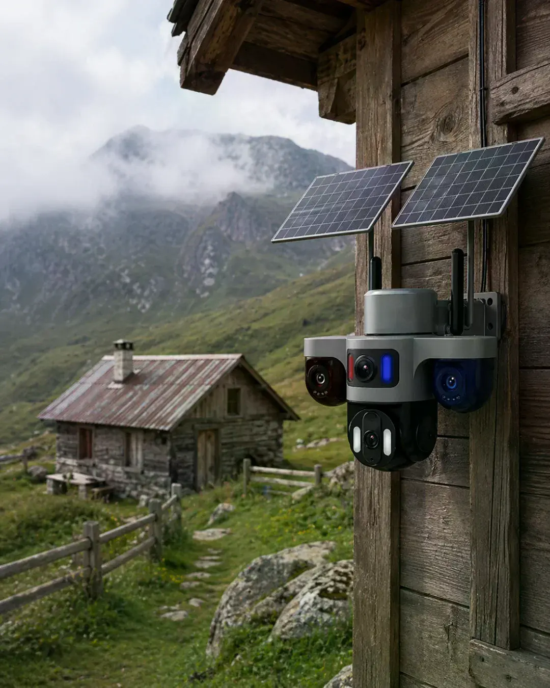 Güneş Enerjili Çiftlik Kamerası 3 Lensli 9MP Solar Kamera 2 Yıl Garantili