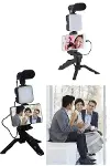 Telefon Tutucu Led Işıklı Kumandalı Mikrofon Telefon Vlog Video Kayıt-6