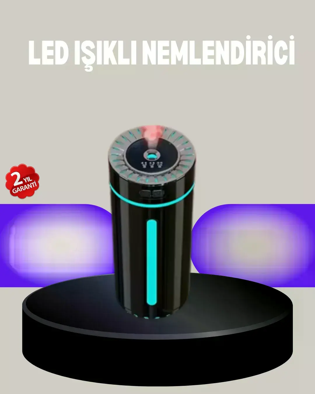 Aromaterapi Özellikli Ultrasonik Hava Nemlendirici LED Atmosfer Işığı