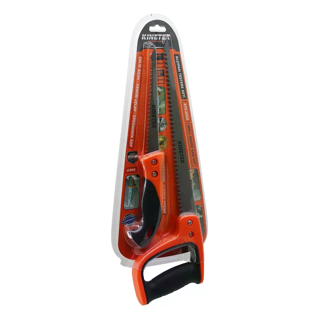 2 Pcs Alçıpan Testere Set Profesyonel 7 İnç- 170MM - 12 İnç- 300MM Çelik Bıçak - Ergonok Sap