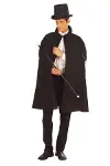 Siyah Sihirbaz Pelerini 120 Cm Ve Sihirbaz Şapkası 12 Cm Yetişkin Boy-2
