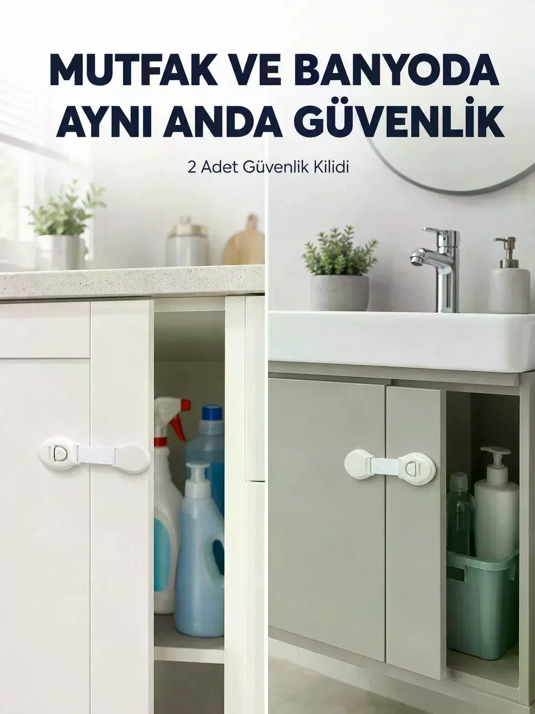 2'li Dolap ve Çekmece Güvenlik Kilidi Seti