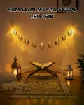 Ay ve Secde Tasarımlı Sıcak Beyaz LED Ramazan Işığı-1