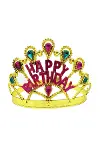 Altın Renk Happy Birthday Yazılı Doğum Günü Tacı 60 Cm-2