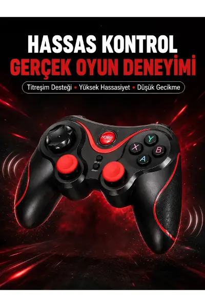Profesyonel Oyuncu Kablosuz Gamepad Çoklu Cihaz Desteği