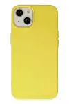 Apple iPhone 14 Kılıf Nano içi Kadife Silikon - Sarı-2