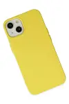 Apple iPhone 14 Kılıf Nano içi Kadife Silikon - Sarı-5