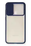 Samsung Galaxy A11 Kılıf Palm Buzlu Kamera Sürgülü Silikon - Lacivert-2