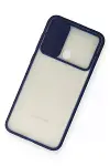 Samsung Galaxy A11 Kılıf Palm Buzlu Kamera Sürgülü Silikon - Lacivert-3