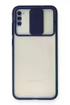 Samsung Galaxy A11 Kılıf Palm Buzlu Kamera Sürgülü Silikon - Lacivert-1