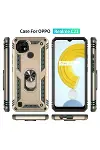 Realme C21 Kılıf Sofya Yüzüklü Silikon Kapak - Gold-3