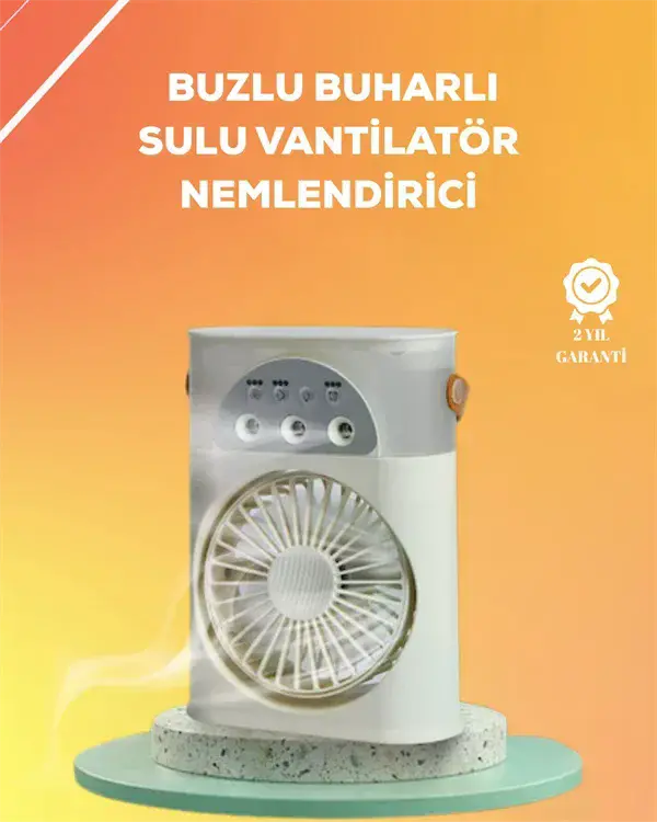 Mini Klima Fan | USB'li, 7 Renk Gece Işığı, 3'ü 1 Arada Fonksiyon