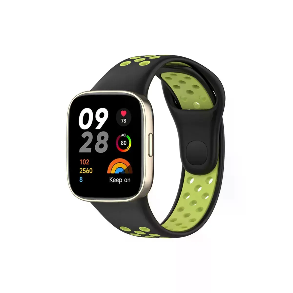 Xiao Red Watch 3 Spor Delikli Kordon (saat Değildir) - Siyah-yeşil