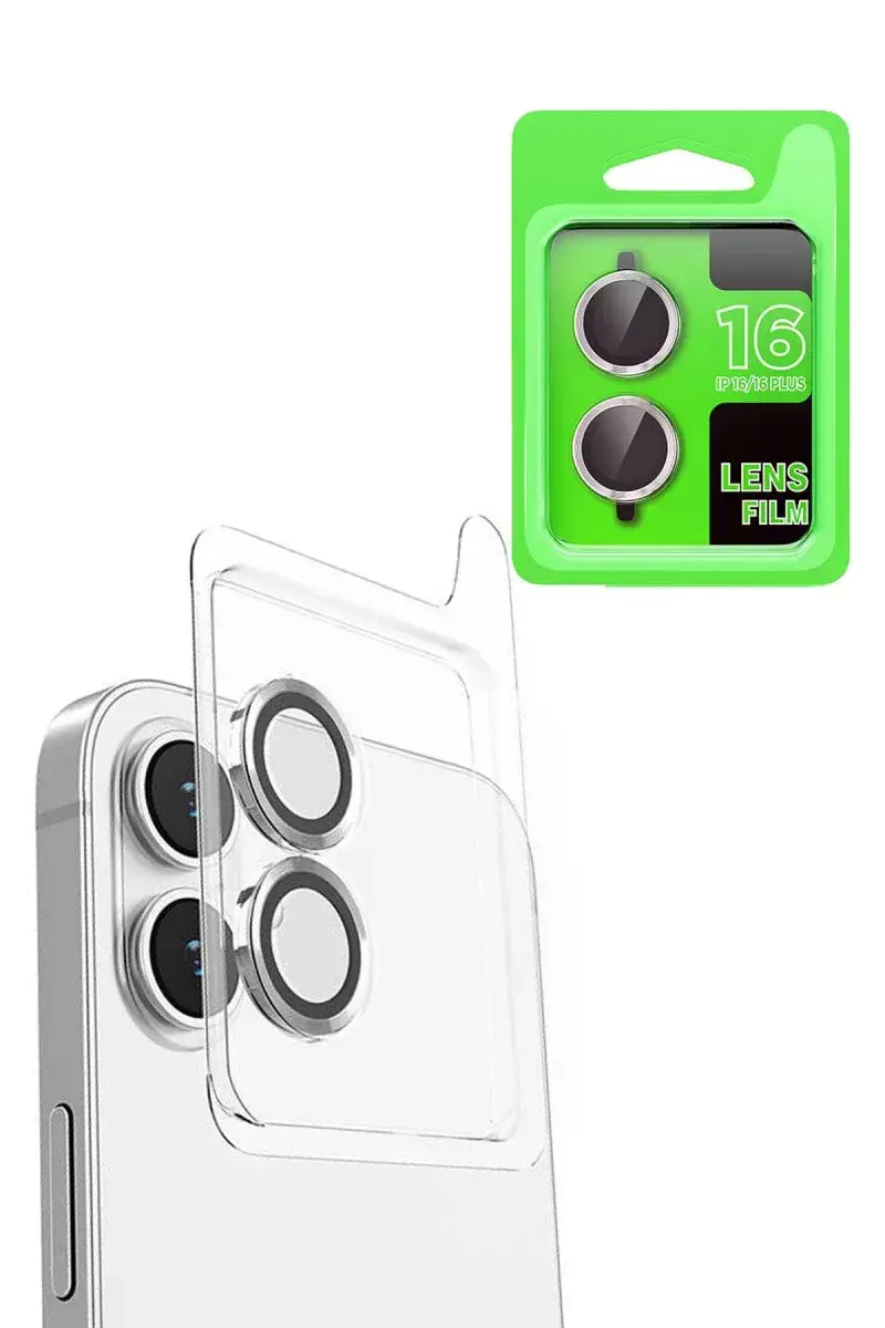 Apple iPhone 16 Raze Metal Kamera Lens - Beyaz