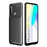 Huawei Y6p Kılıf Auto Focus Karbon Kapak - Siyah-1