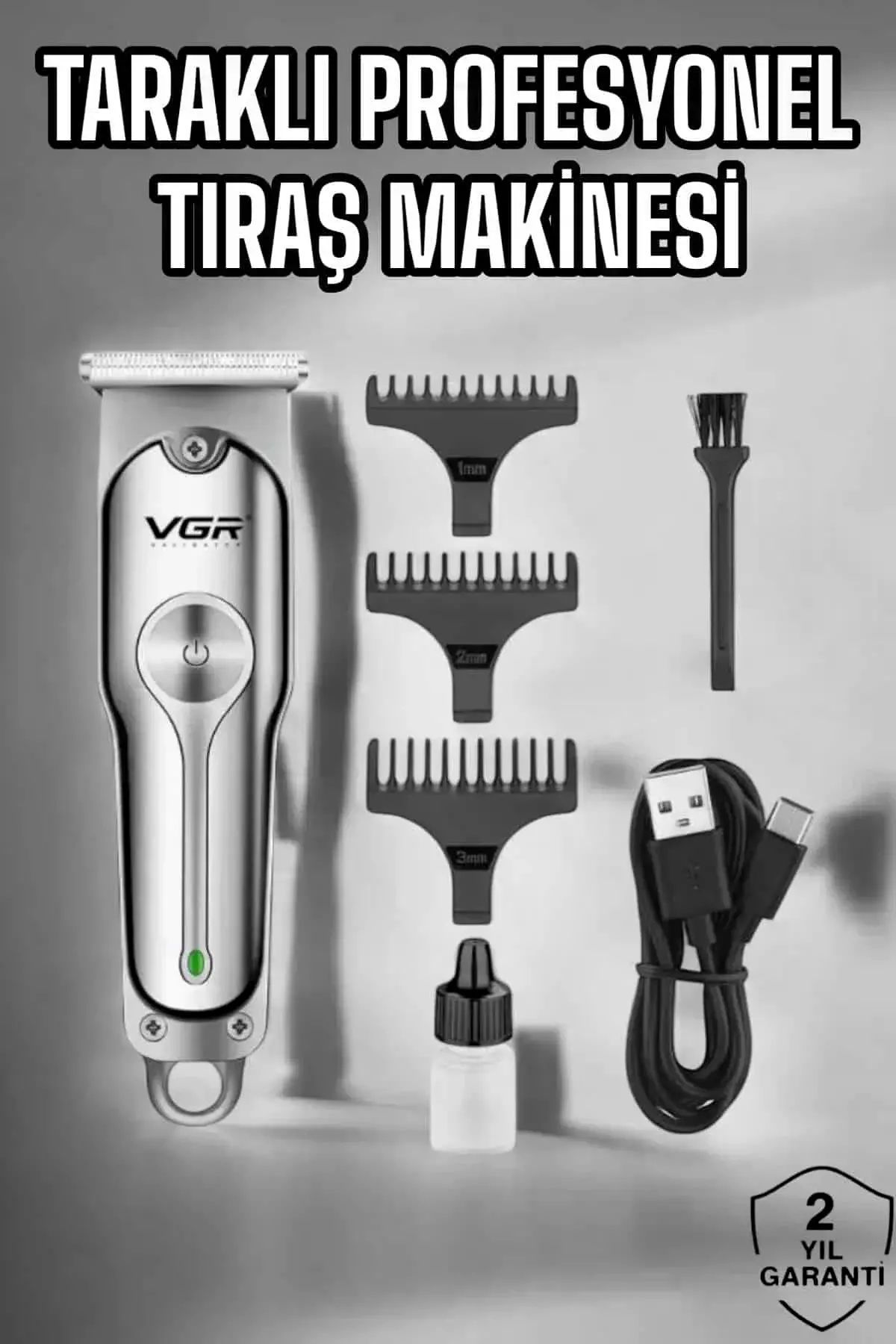 Tıraş Makinesi Paslanmaz Çelik Taraklı Güçlü Motor