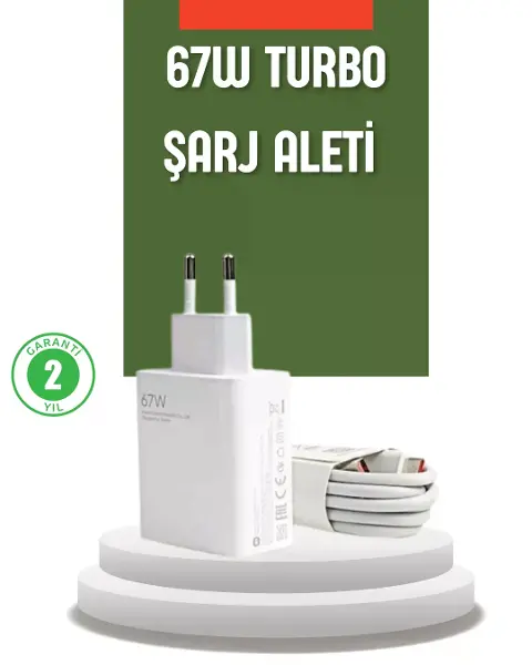 67 Watt Turbo Şarj Cihazı Red Note 10 11 12 Uyumlu