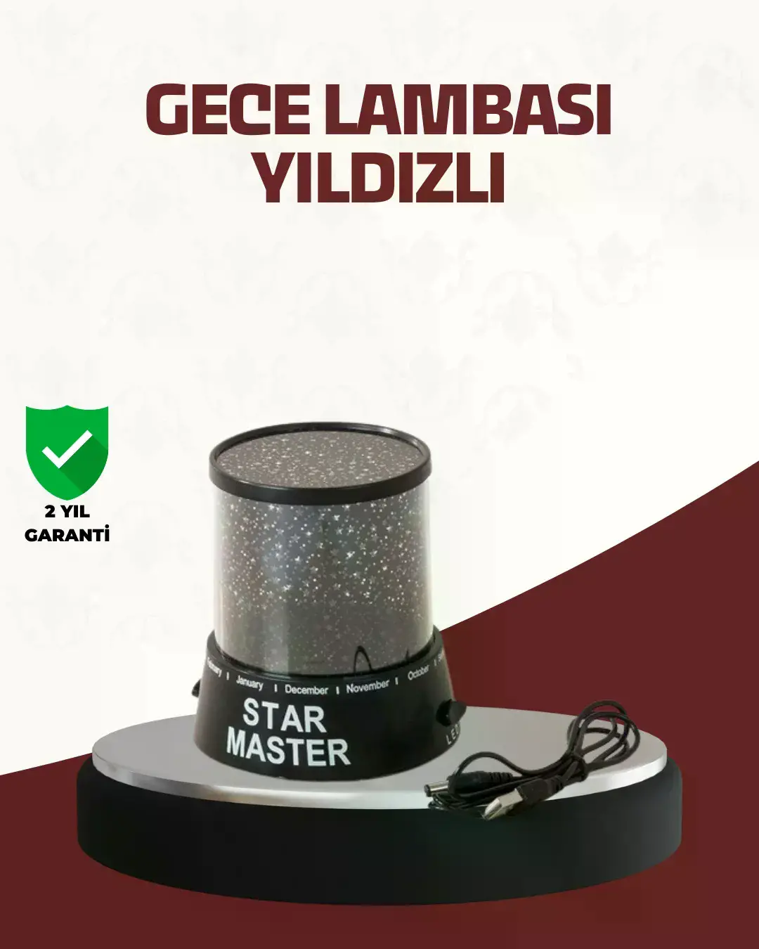 Galaxy Efektli LED Projektör Taşınabilir Yıldız Gece Lambası