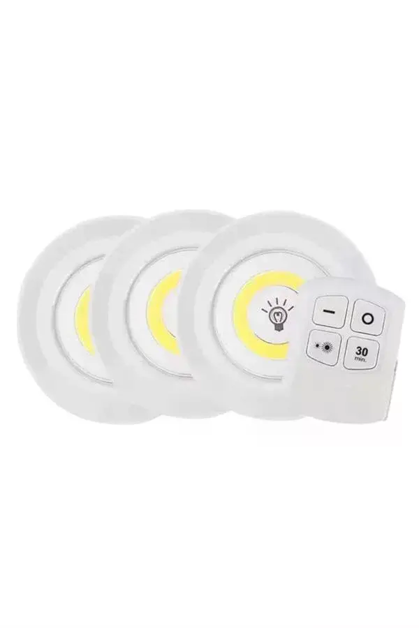 Led Lamba 3'lü Uzaktan Kumandalı Yapışkanlı