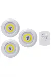 Led Lamba 3'lü Uzaktan Kumandalı Yapışkanlı-4