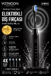 Şarjlı Diş Fırçası 15000 Vpm Titreşim Gücü, 500mah Batarya, 5 Tezlik Modu Siyah-1