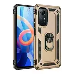 Xiao Red Note 12S Kılıf Sofya Yüzüklü Silikon Kapak - Gold-3