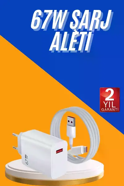 67W Hızlı Şarj Yüksek Voltaj Korumalı Type C Şarj Adaptörü