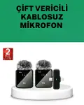 Canlı Yayın ve Video Çekimleri İçin Çiftli Kablosuz Yaka Mikrofon-1