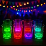 Karanlıkta Yanan Gece Işığı Mega Glow Bardaklar 8 Adet 8.5 X 10.5 Cm-1
