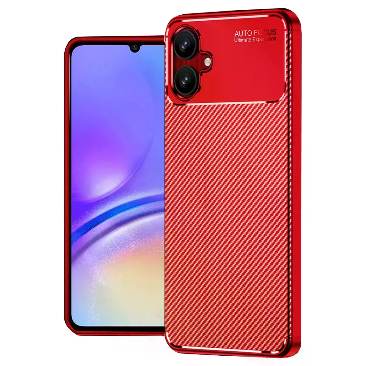 Samsung Galaxy A06 Kılıf Auto Focus Karbon Kapak - Kırmızı