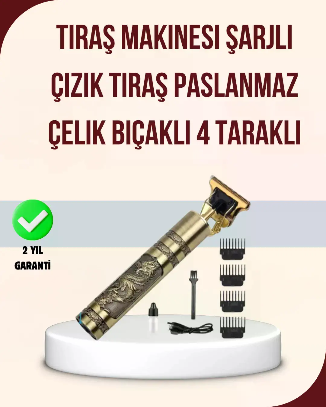 Titreşim Motorlu Erkek Saç ve Sakal Düzeltici
