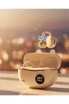 Şık ve Taşınabilir Bluetooth Kulaklık Gün Boyu Kullanım 2 Kurdele Küpe Hediyeli-1