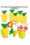 Ananas Hawaii Luau Aloha Pipetli İçecek Kabı Bardak 10x13 Cm 1 Adet-1