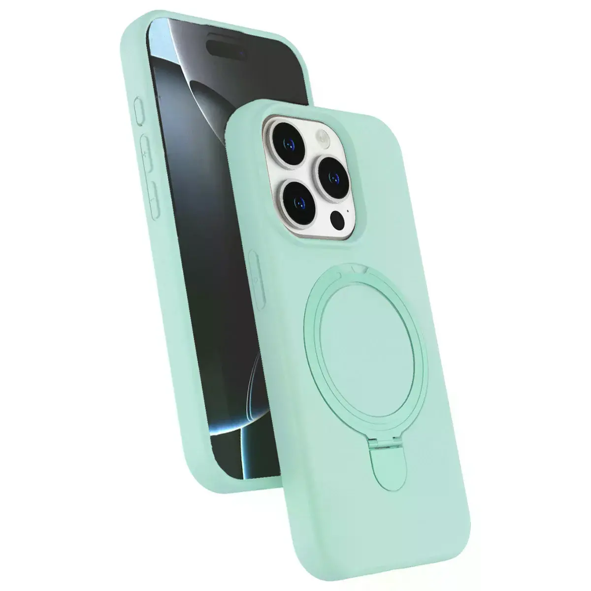 Apple İphone 15 Pro Max Regal Magsafe Standlı Kapak - Su Yeşili