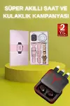 Powerbank Özellikli Bluetooth Kulaklık ve Nabız Ölçer Akıllı Saat Bileklik Hediyeli-1