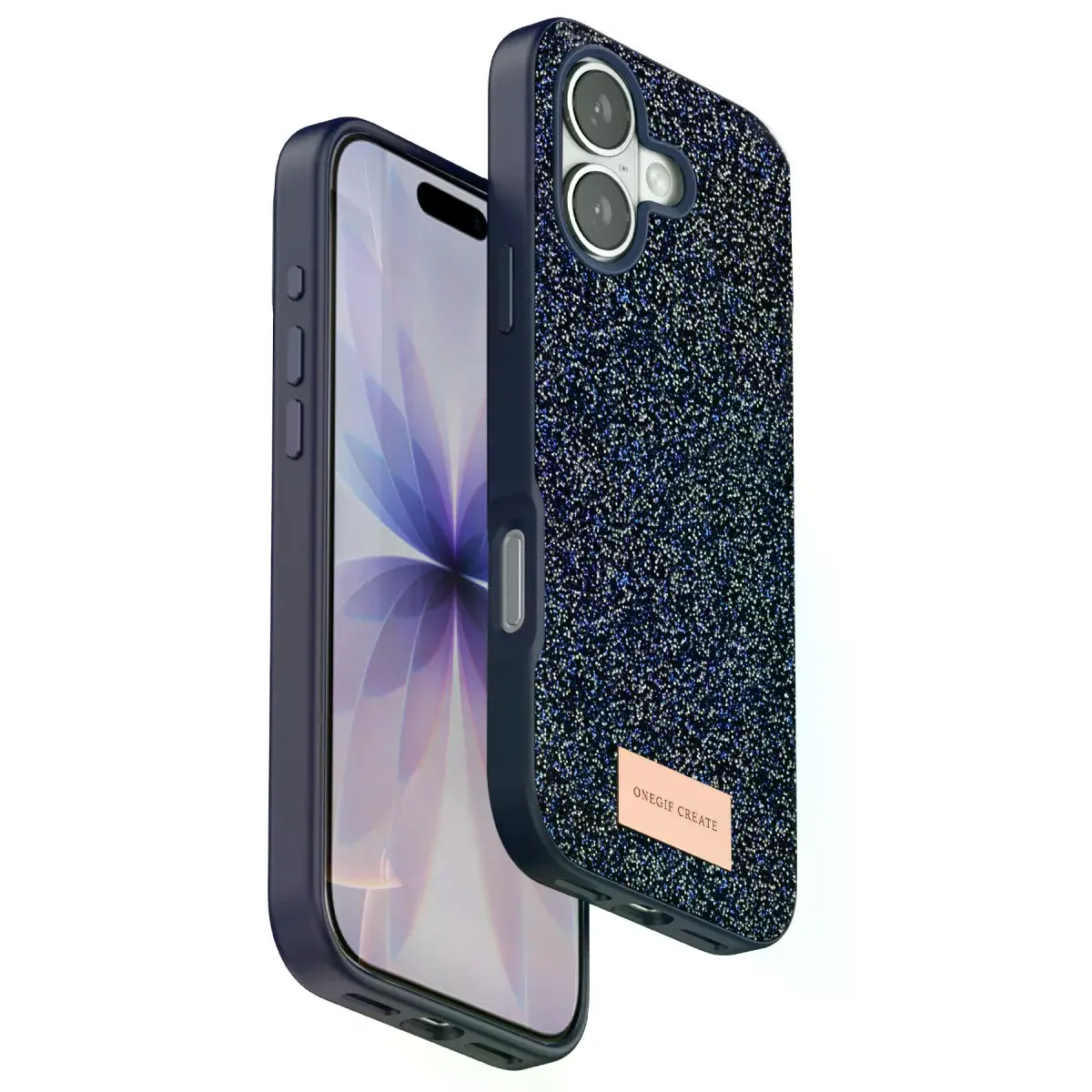 Onegif Apple İphone 17 Bright Simli Kapak - Mavi
