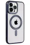 Apple iPhone 15 Pro Max Kılıf Kronos Magsafe Kapak - Lacivert-3