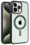 Apple iPhone 15 Pro Max Kılıf Kronos Magsafe Kapak - Lacivert-2