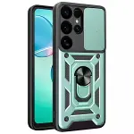 Samsung Galaxy S25 Ultra Kılıf Pars Lens Yüzüklü Silikon - Yeşil-1