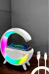 Bluetooth Hoparlör 15W Kablosuz Hızlı Şarj LED Gece Lambası-7